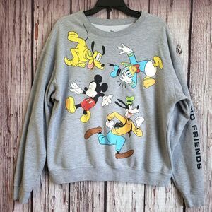 Vintage Y2K Mickey Goofy Disney Friends Sweatshirt XL Unisex Cotton Blend